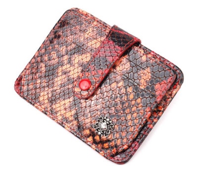 Візитниця з натуральної фактурної шкіри під змію KARYA 20964 Різнокольоровий