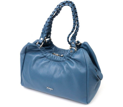 Незвичайна сумка жіноча з ручками KARYA 20842 шкіряна Синій