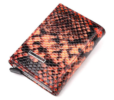 Візитниця з натуральної фактурної шкіри під змію KARYA 20982 Різнокольоровий