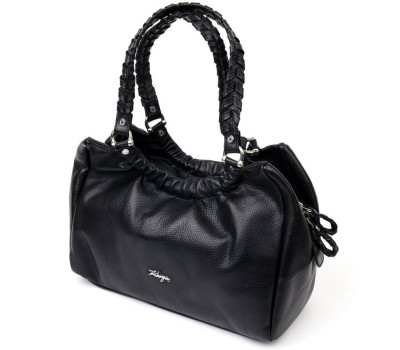 Містка жіноча сумка з ручками KARYA 20844 шкіряна Чорний