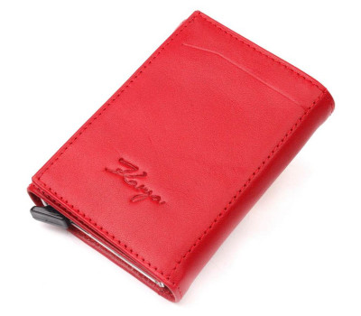 Візитниця з натуральної гладкої шкіри KARYA 20989 Червоний