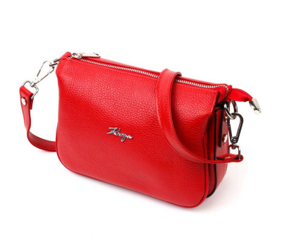 Яскрава сумка жіноча на плече KARYA 20845 шкіряна Червоний