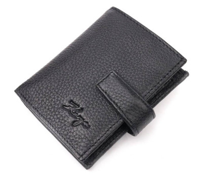 Функціональний вертикальний невеликий чоловічий гаманець із зернистої шкіри KARYA 20992 Чорний