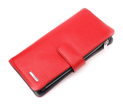 Практичний жіночий портмоне з натуральної шкіри KARYA 20997 Червоний