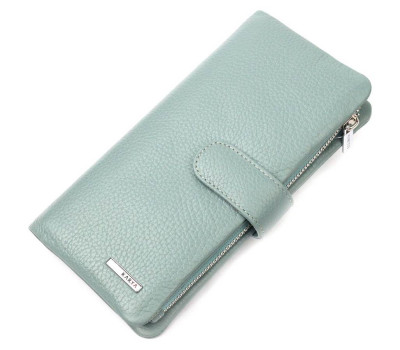 Цікаве жіноче портмоне з натуральної шкіри KARYA 21000 Бірюзовий