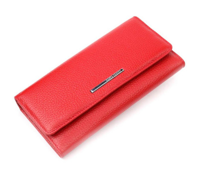 Яскравий жіночий гаманець з натуральної шкіри KARYA 21011 Червоний