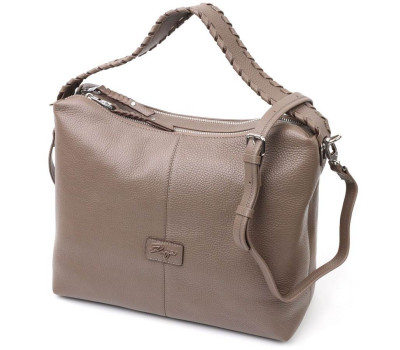 Велика шкіряна сумка жіноча KARYA 20848 Коричневий