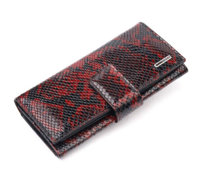 Стильний жіночий гаманець з натуральної фактурної шкіри під змію KARYA 21030 Різнокольоровий