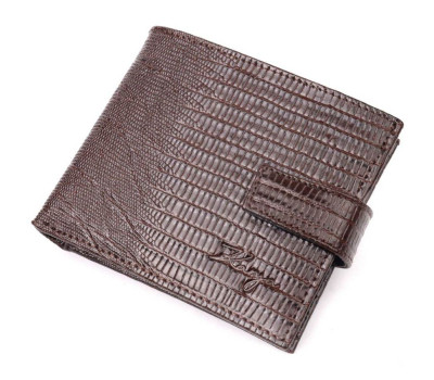 Практичний чоловічий гаманець із фактурної шкіри KARYA 21036 Коричневий