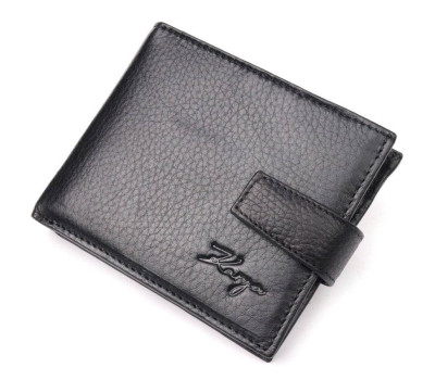 Зручний чоловічий гаманець із зернистої шкіри KARYA 21037 Чорний