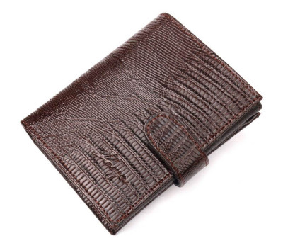 Надійний чоловічий гаманець із фактурної шкіри KARYA 21039 Коричневий