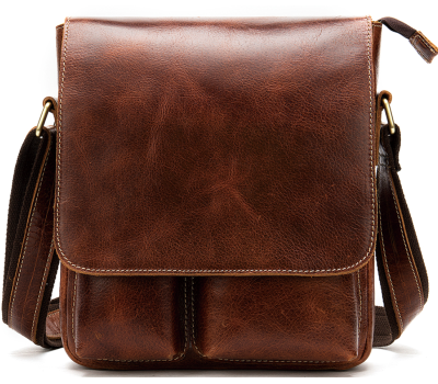 Сумка чоловіча вертикальна шкіряна Vintage 20029 Коричнева