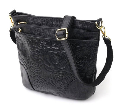 Красивая женская сумка на плечо Vintage sale_15002 кожаная Черный