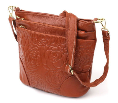 Нежная женская сумка на плечо Vintage sale_15003 кожаная Коричневый