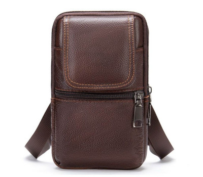 Сумка-барсетка на ремінь брюк шкіряна Vintage 20352 Коричнева