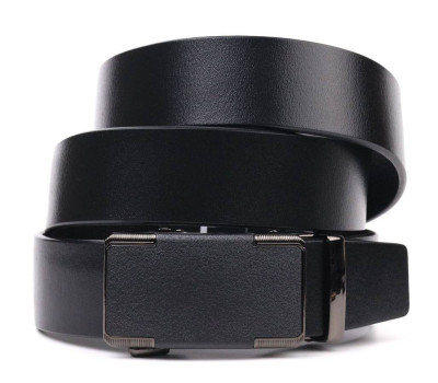 Ремень мужской с пряжкой автомат Vintage 20378 Черный