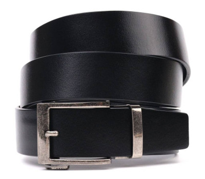 Мужской ремень с интересной автоматической пряжкой Vintage 20379 Черный