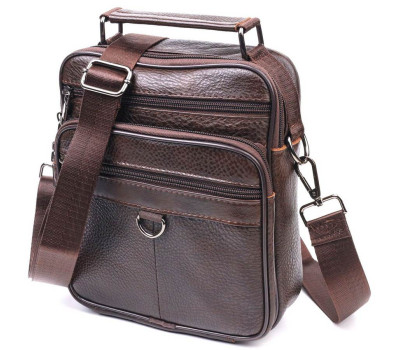 Практична чоловіча сумка шкіряна 21272 Vintage Коричнева