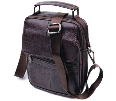 Качественный мужской месенджер из натуральной кожи Vintage 21304 Коричневый