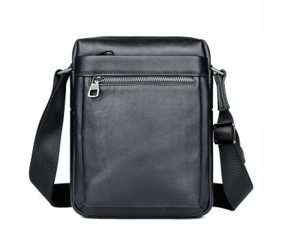 Сумка чоловіча вертикальна шкіряна Vintage 14985 Чорна