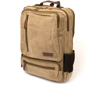 Рюкзак текстильний дорожній унісекс на два відділення Vintage 20616 Бежевий