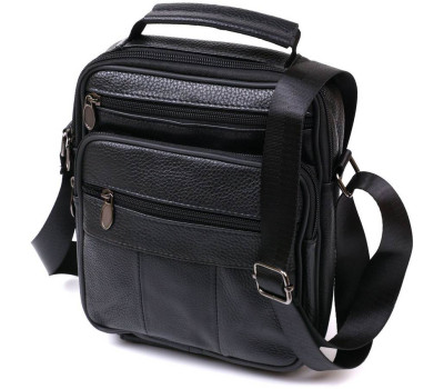 Чоловіча сумка з натуральної шкіри Vintage 20449 Чорний