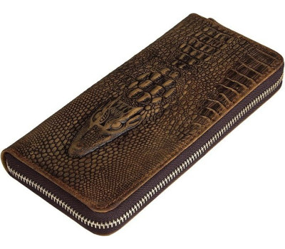 Чоловік клатч Vintage 14462 шкіра під крокодила Коричневий