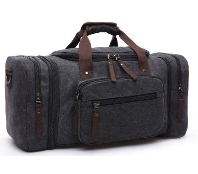 Дорожня сумка текстильна Vintage 20080 Чорна