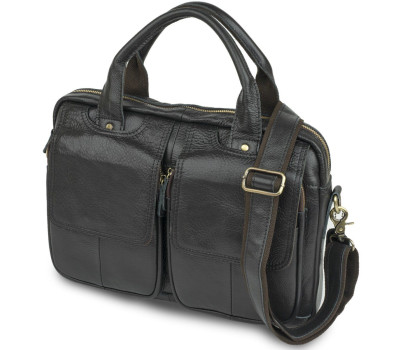 Сумка для ноутбуку з натуральної шкіри Vintage 14868 Чорна