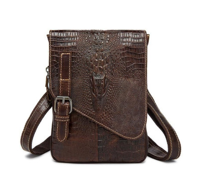 Сумка-месенджер тиснення під екзотику Vintage 20038 Коричнева