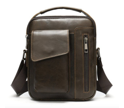 Шкіряна чоловіча сумка Vintage 20095 Коричнева