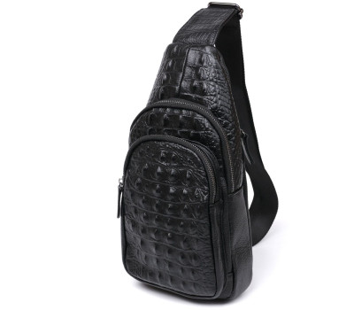 Сучасна шкіряна чоловіча сумка через плече Vintage 20674 Чорний