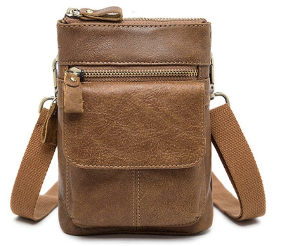 Сумка через плече чоловіча Vintage 14899 Сіро-коричнева