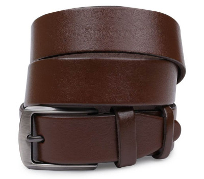Добротный кожаный ремень для мужчин Vintage 20707 Коричневый
