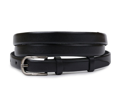 Елегантний тонкий жіночий ремінь Vintage 20751 Чорний