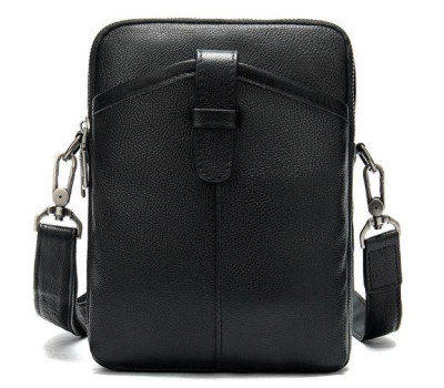 Компактная мужская сумка кожаная Vintage 14885 Черная