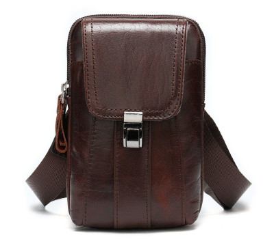 Сумка компактная мужская кожаная Vintage 14938 Коричневая