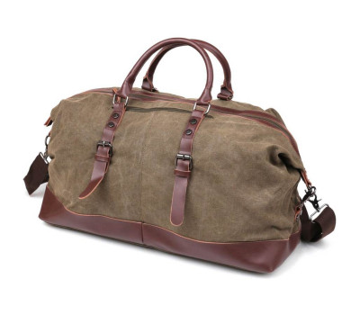 Дорожная сумка текстильная большая Vintage 20167 Зеленая