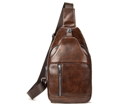 Мужская сумка-слинг кожаная 20340 Vintage Коричневая