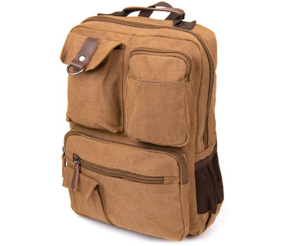 Рюкзак текстильний дорожній унісекс Vintage 20619 Коричневий