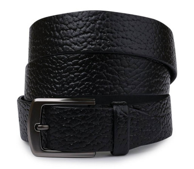 Шикарний шкіряний чоловічий ремінь Vintage 20749 Чорний