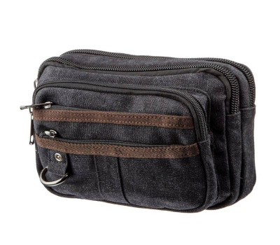 Бананка текстильна на пояс Vintage 20159 Чорна