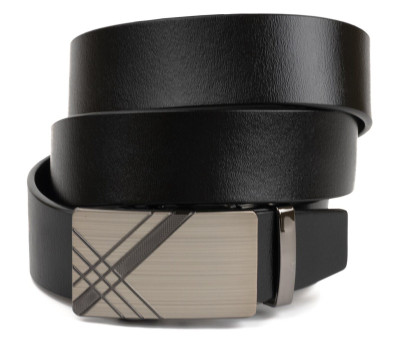 Ремень мужской c затемненной металлической пряжкой Vintage 20208 Черный