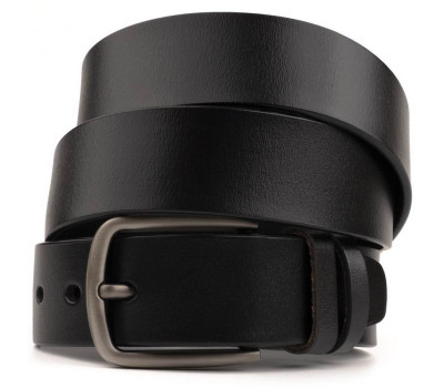 Ремень мужской с классической пряжкой механика Vintage 20316 Черный