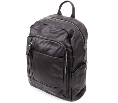 Рюкзак унісекс міський в гладку шкіру Vintage 20397 Чорний