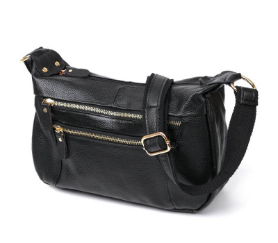 Шкіряна жіноча сумка Vintage 20686 Чорний