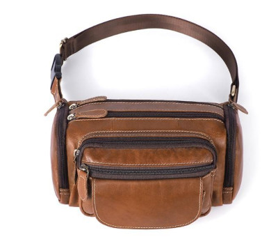 Сумка на пояс об'ємна Vintage 14695 Коричнева