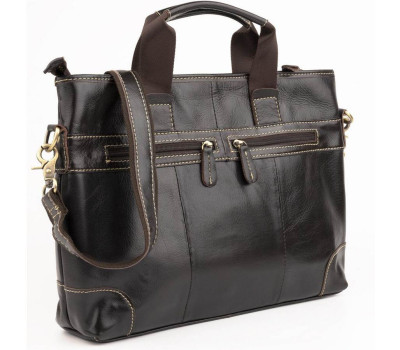 Сумка под ноутбук из гладкой кожи Vintage 14890 Коричневая