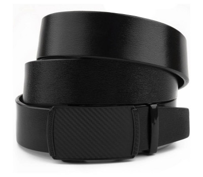Чоловічий ремінь зі шкіри з автоматичною пряжкою мозаїка Vintage 20283 Чорний