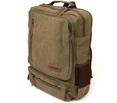 Рюкзак текстильний дорожній унісекс на два відділення Vintage 20612 Зелений